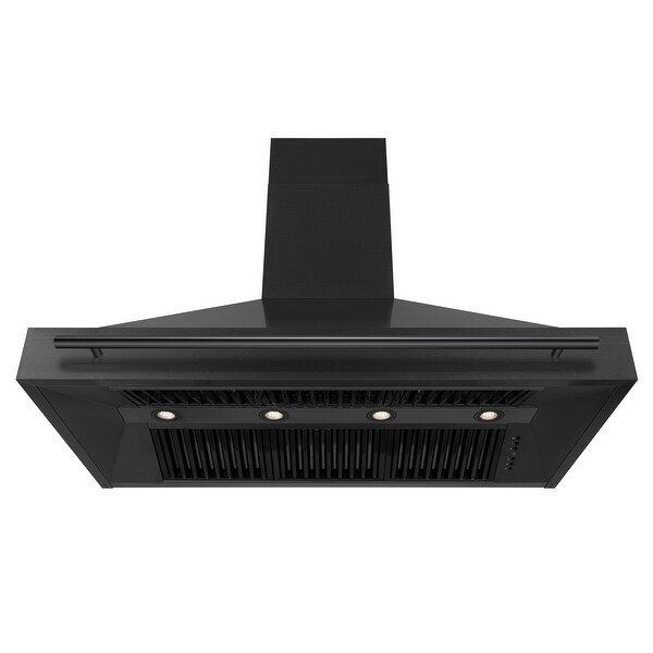 ZLINE Black Stainless Steel Range Hood with Black Stainless Steel Handle