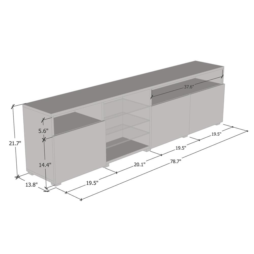 Roma 79 inch Wide Glossy TV Stand