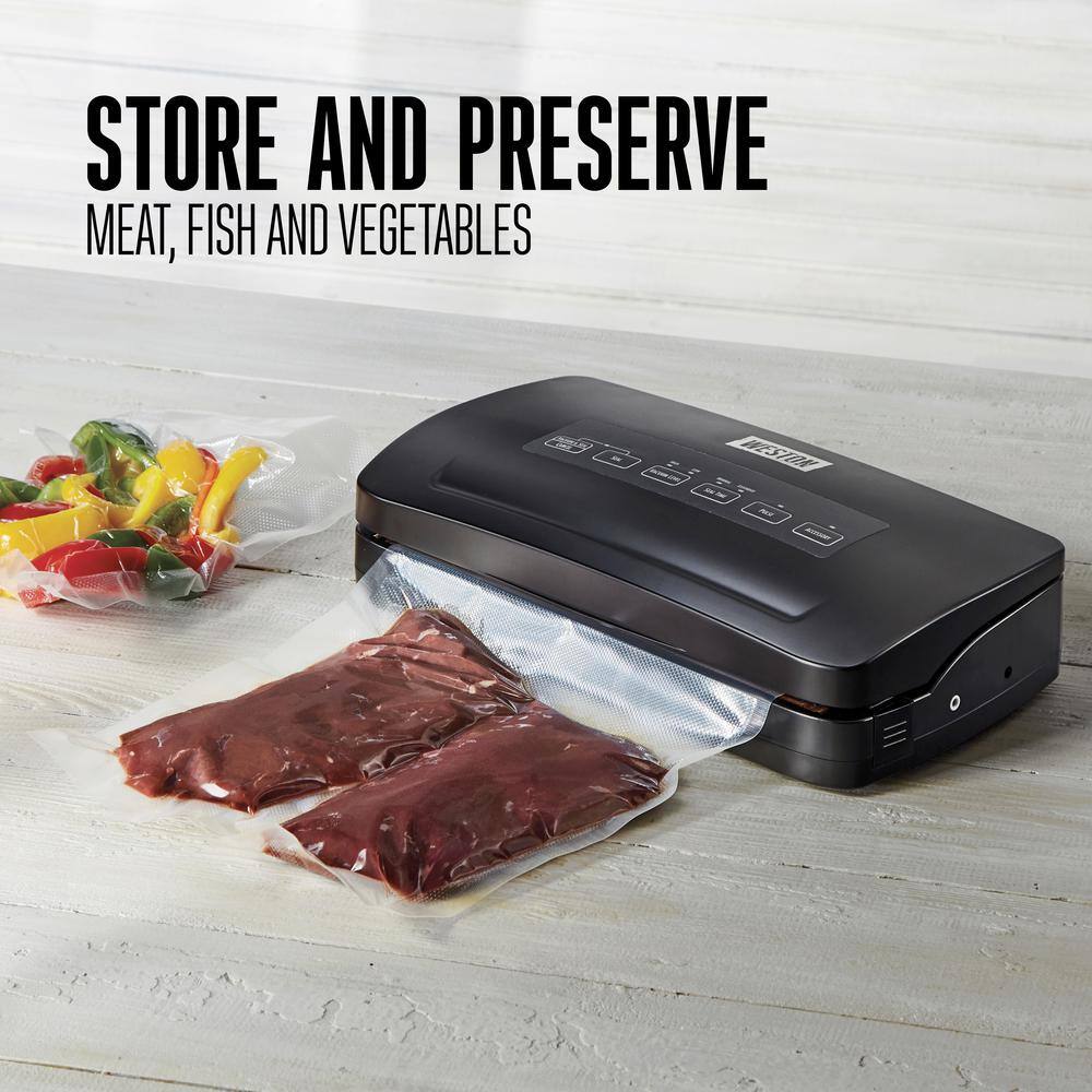 Weston Black Food Vacuum Sealer with Roll Storage and Bag Cutter 65-3001-W