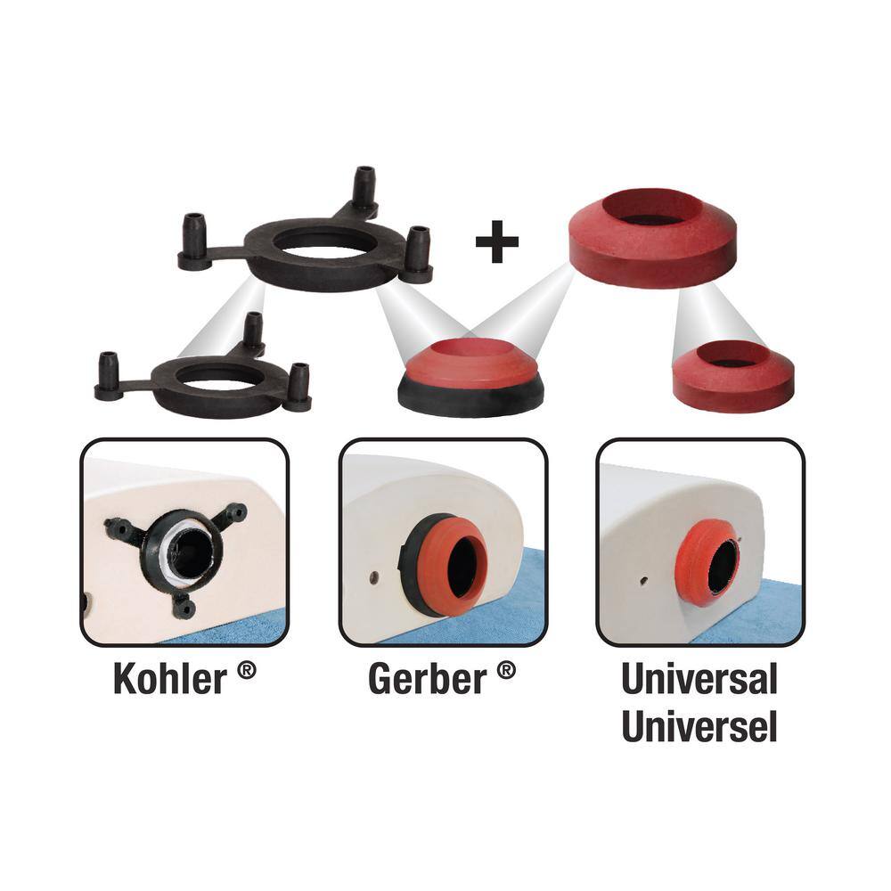 Fluidmaster Universal 2 in. Tank-to-Bowl Toilet Gasket System with Bolts 2602G-008-T5