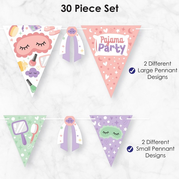 Big Dot Of Happiness Pajama Slumber Party Diy Girls Sleepover Birthday Party Pennant Garland Decoration Triangle Banner 30 Pieces