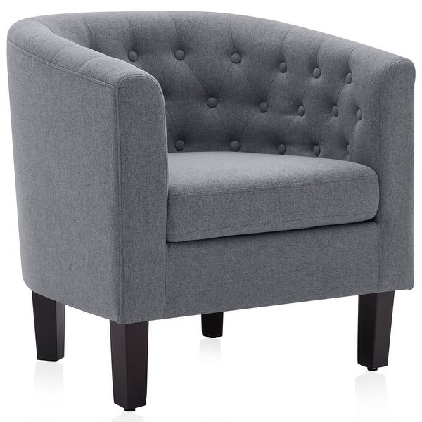 BELLEZE Upholstered Tufted Linen Club Chair Arm Chair， 11 Colors