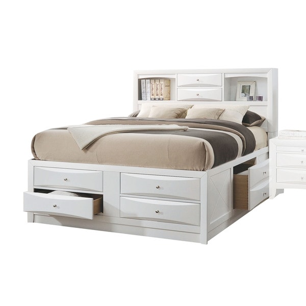 Acme Furniture Ireland 4-Piece Storage Bedroom Set， White - - 14307259