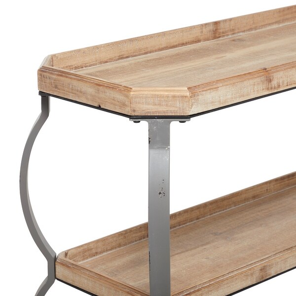 Brown Iron Rustic Console Table - 39 x 13 x 33