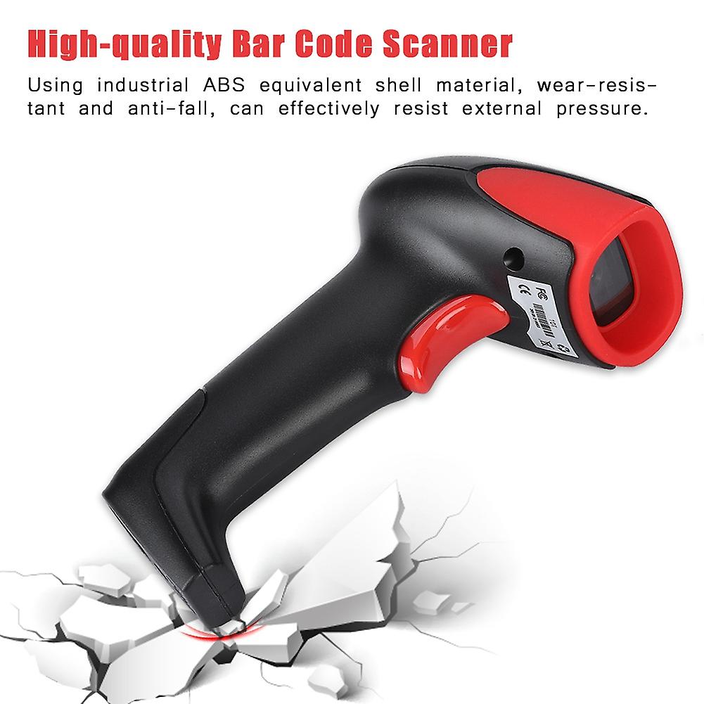 Wired Handheld Usb Bar Qr Code Scanner 2d Barcode Reader Scanning Gun Scanner Black+red