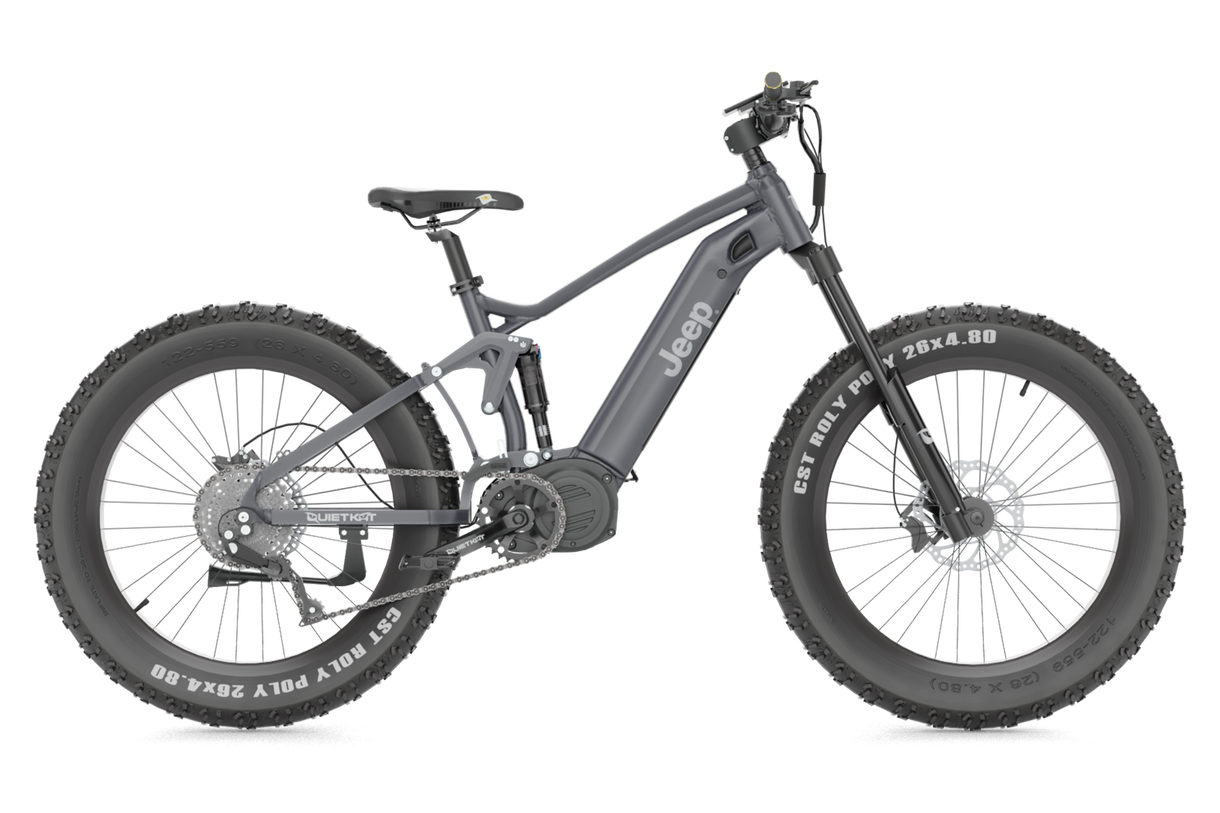 Quietkat Jeep Ebike Ultra Mid Drive Motor Full Suspension Fat Tire Electric Hunting Bike