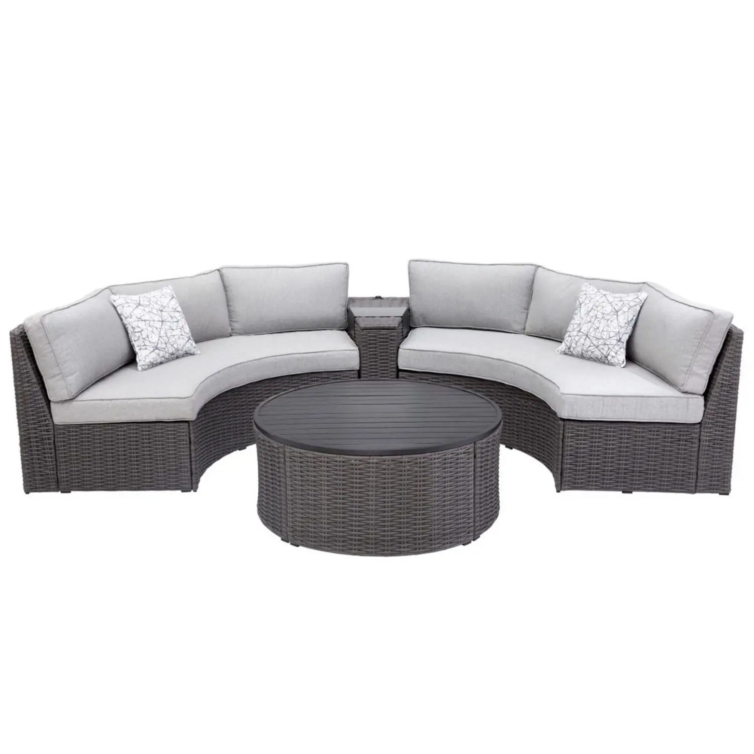 Walnut Wicker Frame Loveseat Set