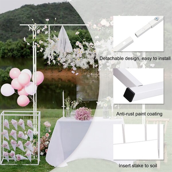 Metal Garden Pergola Archway Stand FIrm Wedding Ceremony Backdrop Rack