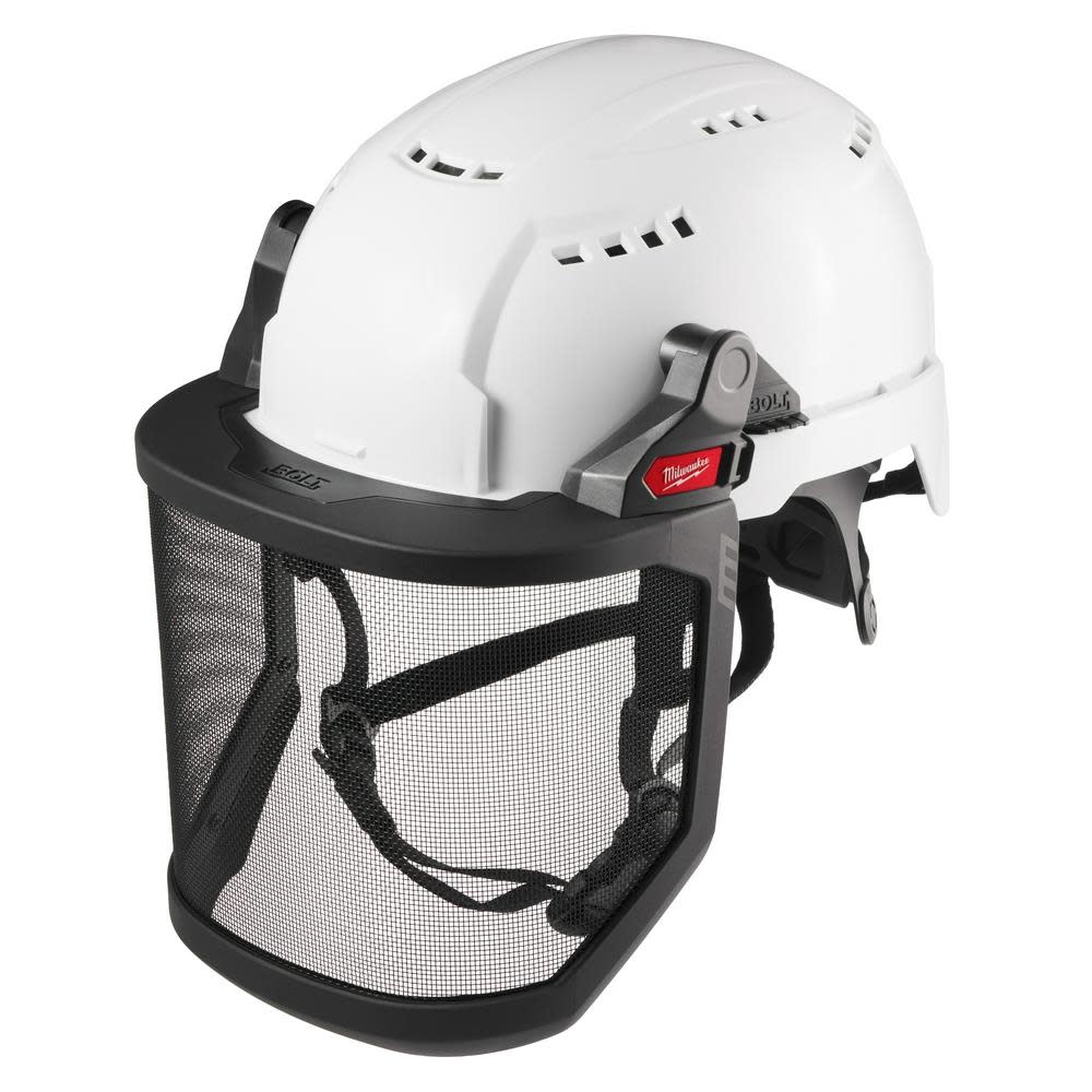 Milwaukee BOLT Full Face Shield Metal Mesh Compatible with Milwaukee Safety Helmet No Brim