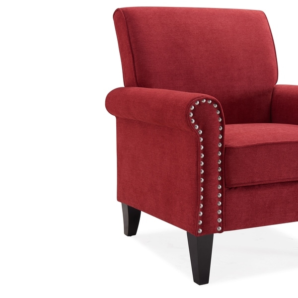 Copper Grove Herve Brick Red Velvet Traditional Arm Chair