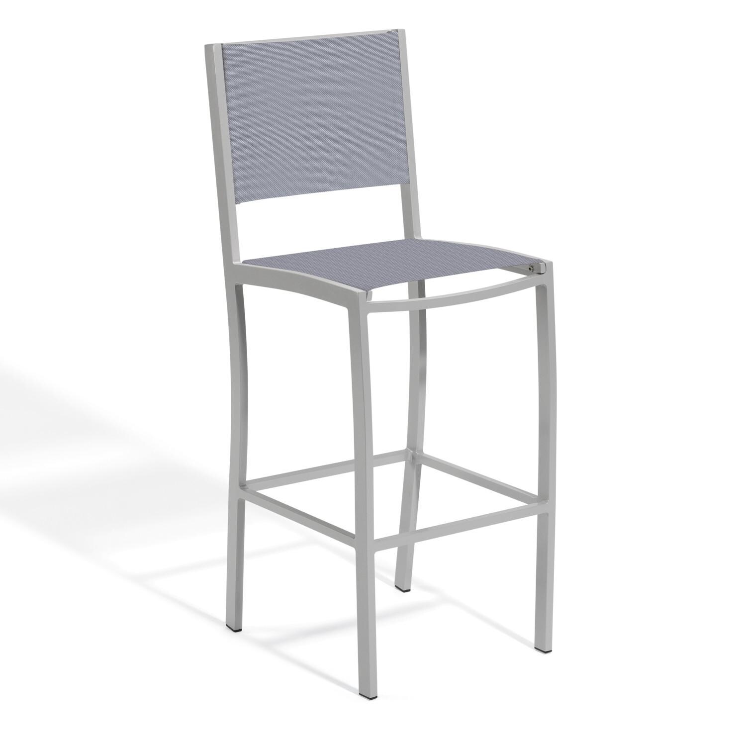 Travira Composite Sling and Aluminum Bar Stool in Flint/Slate By Oxford Garden