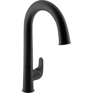 KOHLER Sensate Single-Handle Touchless Pull-Down Sprayer Kitchen Faucet with DockNetik and Sweep Spray in Matte Black K-72218-BL