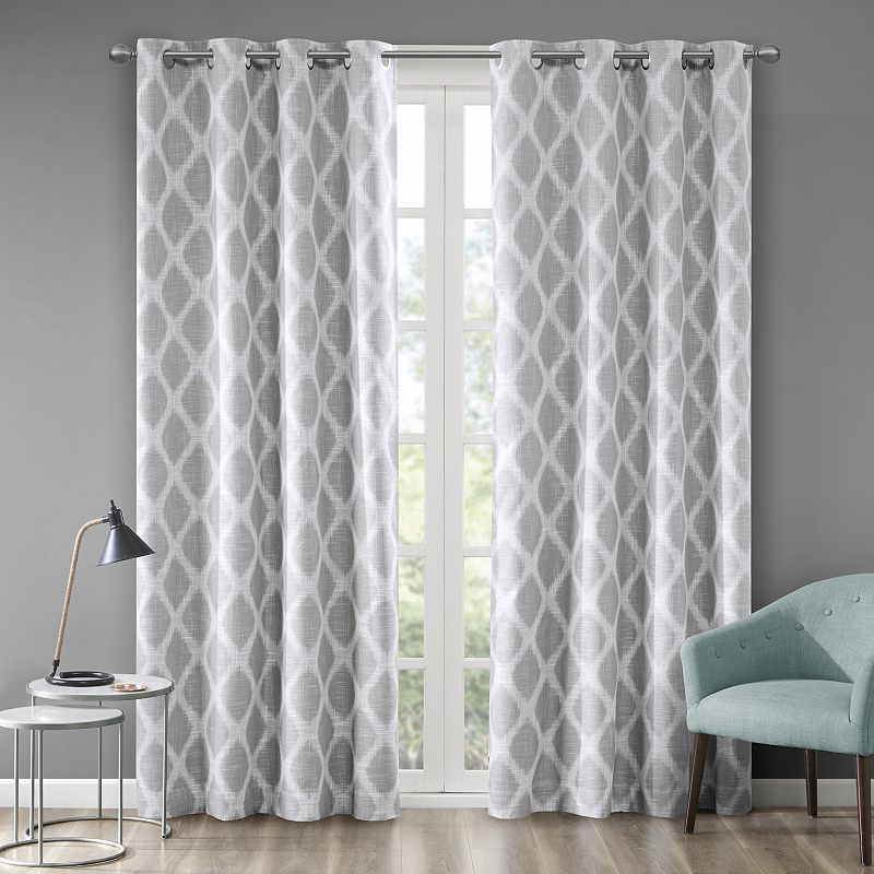 SunSmart Blackout 1-Panel Kagen Printed Ikat Window Curtain