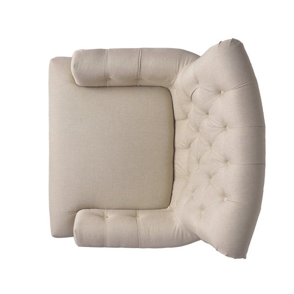 Bernstein Tufted Club Armchair w/ Rolled Backrest by Christopher Knight Home