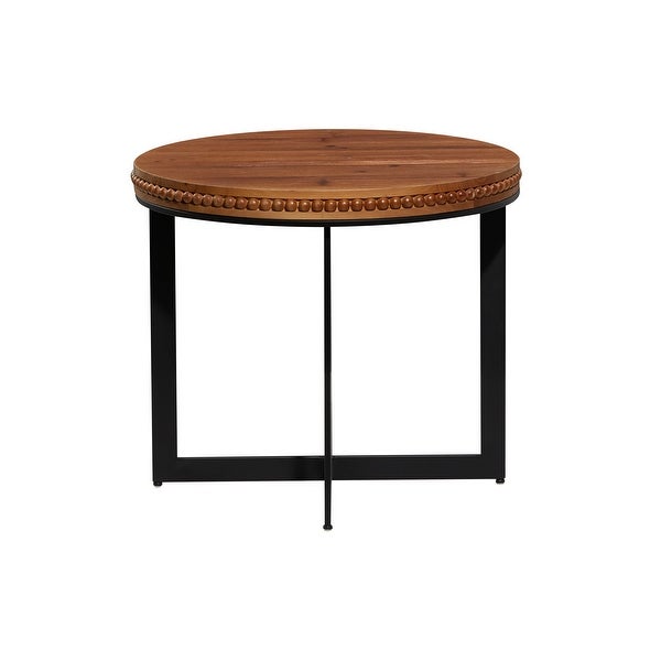 Brown Wood Industrial Table with Black Metal Legs