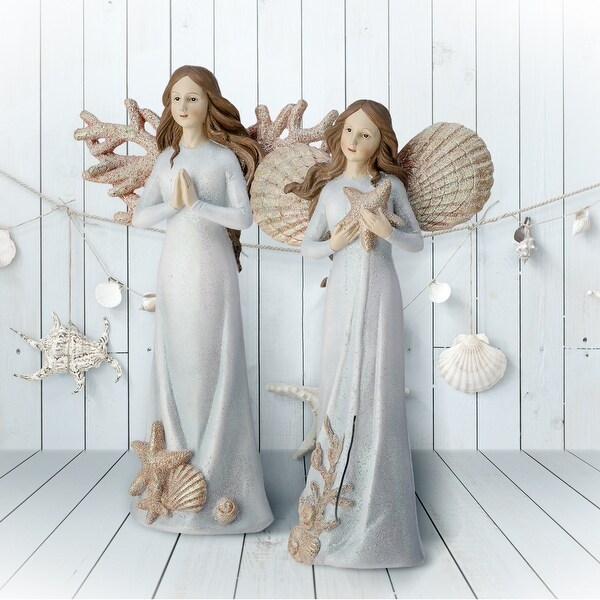 12.5 Resin Coastal Angels Set of 2