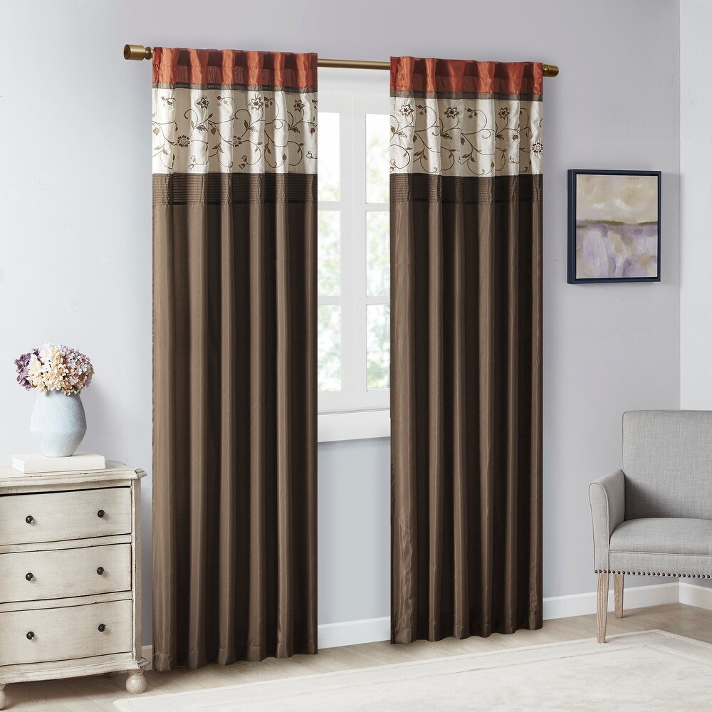 Madison Park Belle Embroidered Window Curtain Panel