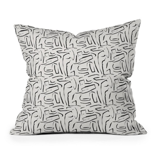 Holli Zollinger Outdoor Throw Pillow White black Deny Designs