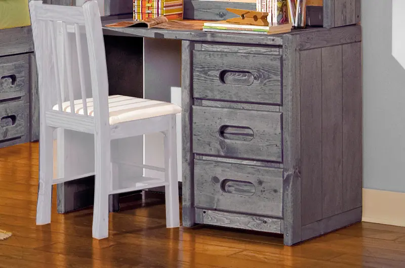 Fort Rustic Driftwood Gray 3-Drawer Desk