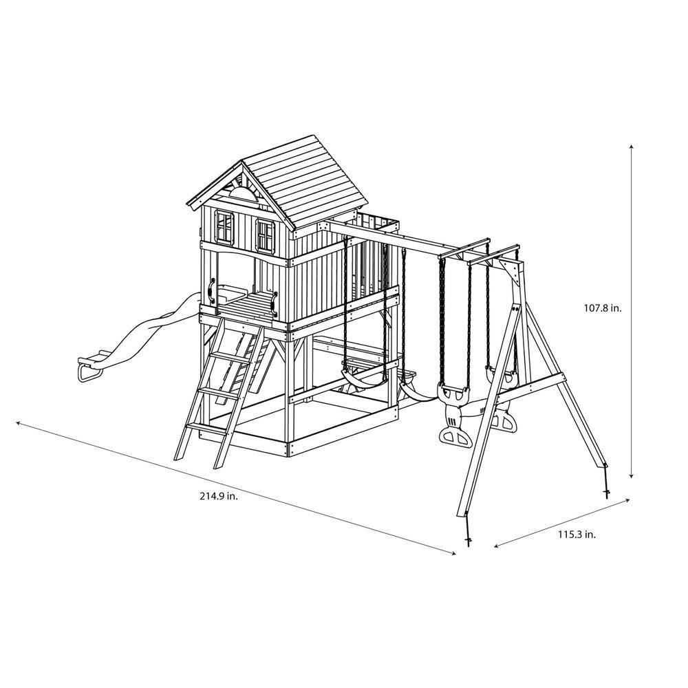 SPORTSPOWER Brookside Wooden Swing Set WP-652