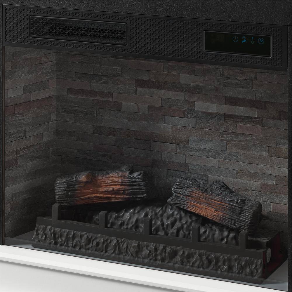 StyleWell Grantley 50 in. W Freestanding Electric Fireplace Mantel in White 150632