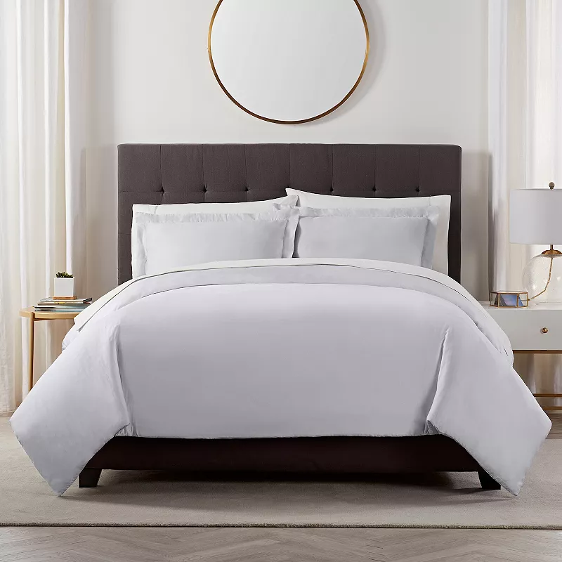 Serta X Comfort Solid 500 Thread Count Duvet Cover Set with Shams