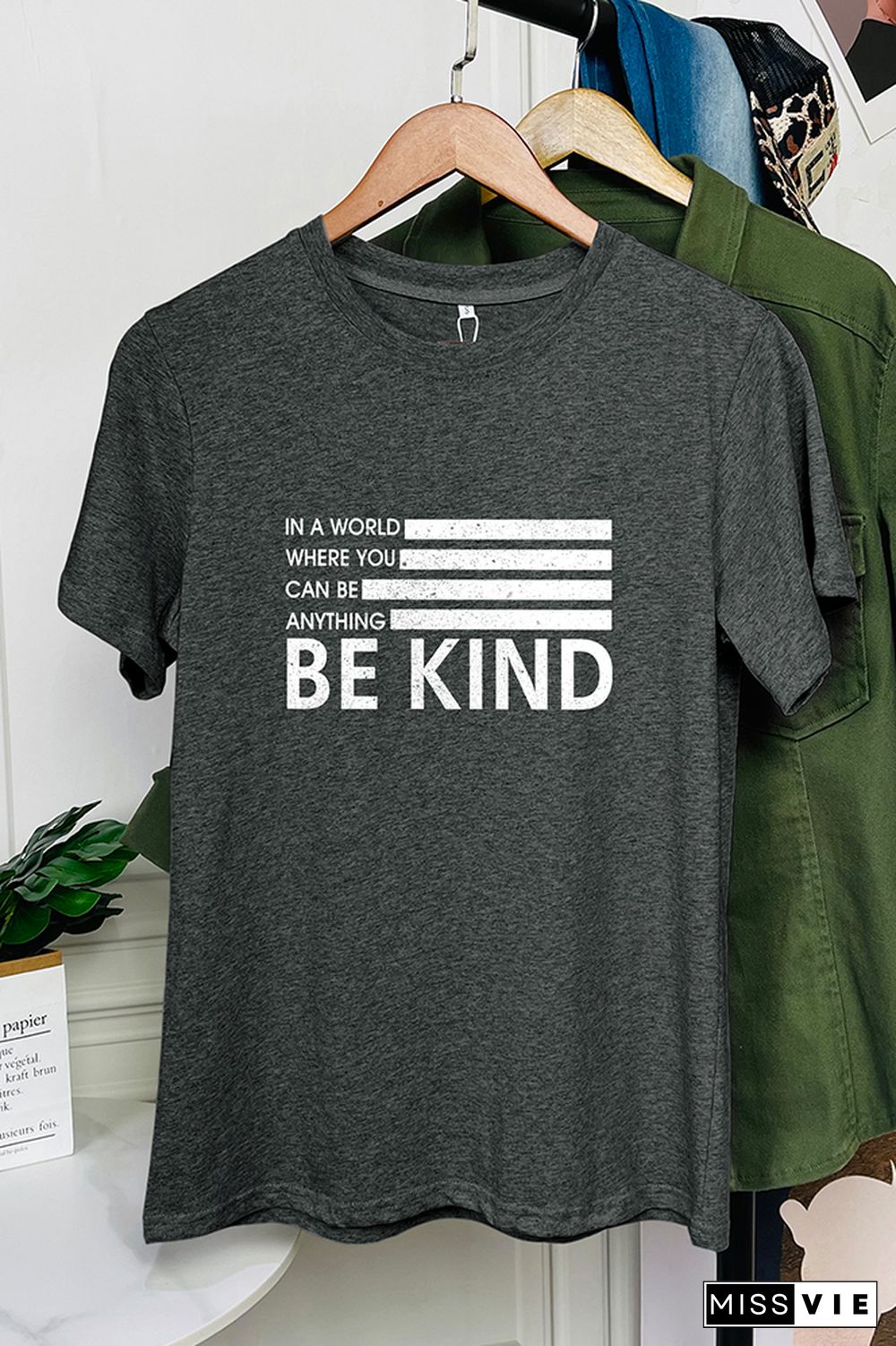 Be Kind Print Short Sleeve Graphic Tee Wholesale