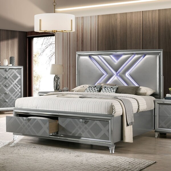 Furniture of America Bel Air Contemporary Silver 5-piece Bedroom Set - - 32580160