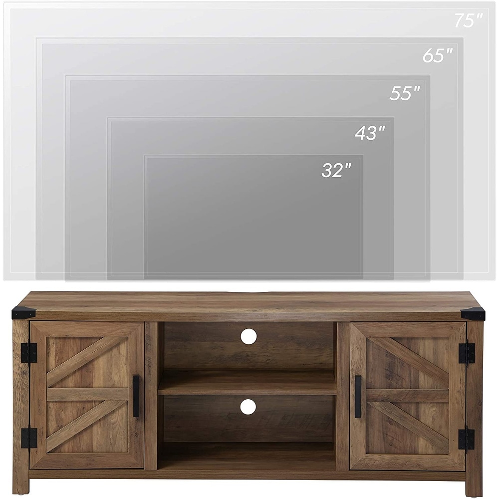 Farmhouse Barndoor TV Stand Entertainment Center for TVs up to 70 inch