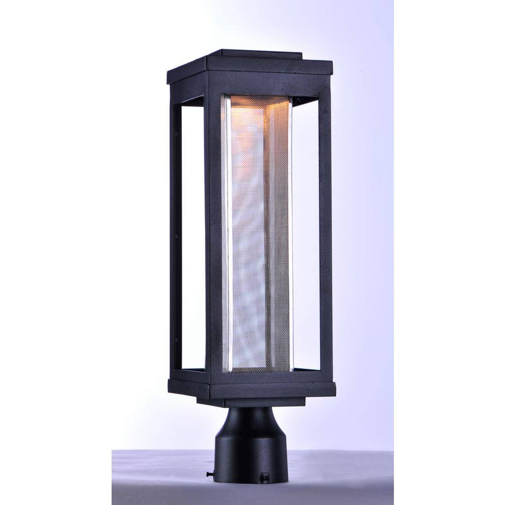 Maxim Lighting Salon 6 in. Wide 1-Light Outdoor Black Integrated LED Post Light 55900MSCBK