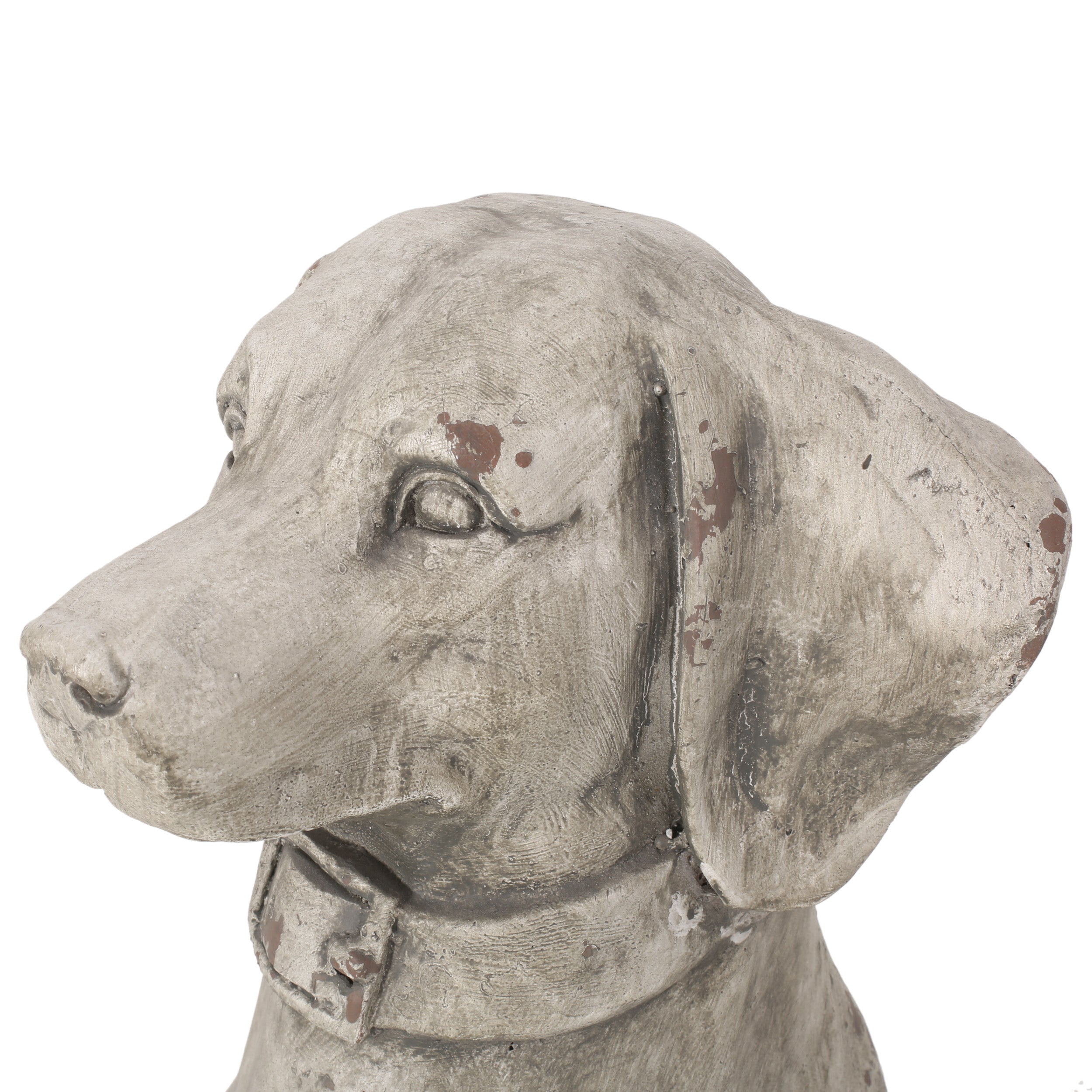 Ashtabula Outdoor Dog Garden Statue, Antique White