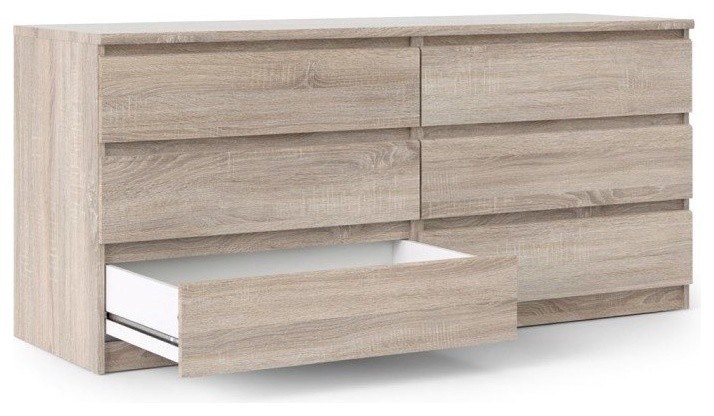 Naia 6 Drawer Double Dresser  Truffle   Farmhouse   Dressers   by BisonOffice  Houzz