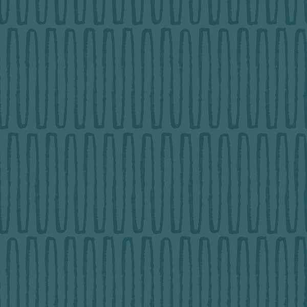 Sample Lars Teal Retro Wave Wallpaper from Hannah Collection