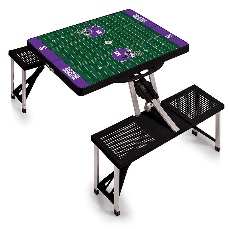 Picnic Time Northwestern Wildcats Picnic Table Portable Folding Table with Seats