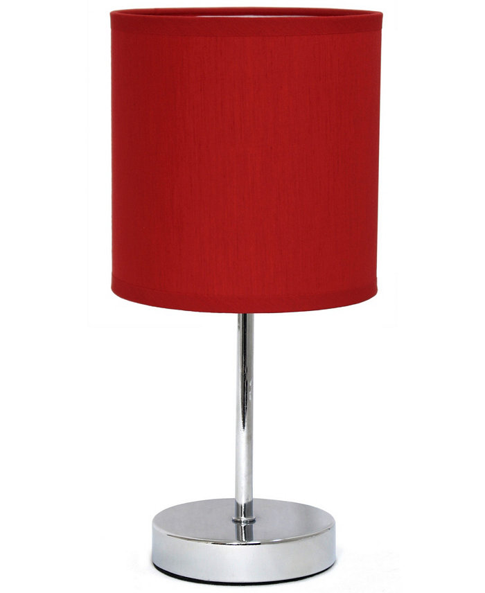 All The Rages Simple Designs Chrome Mini Basic Table Lamp with Fabric Shade