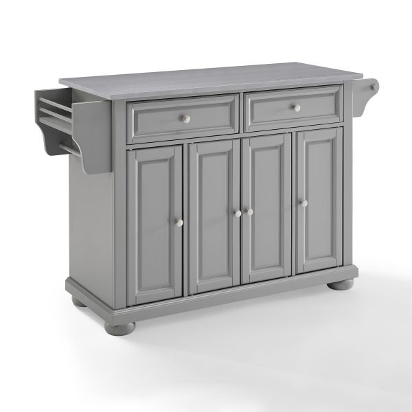 Alexandria Stainless Steel Top Kitchen Island/Cart