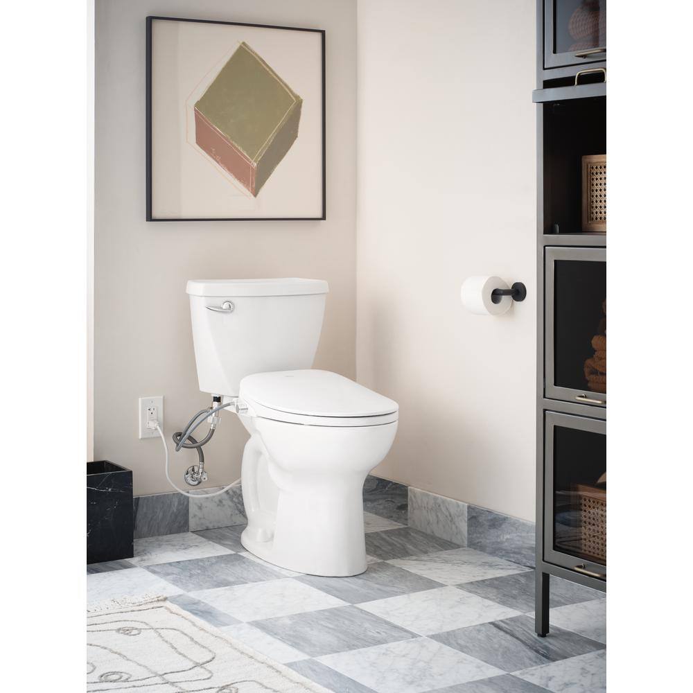 MOEN 2-Series Standard Electric Add-On Bidet Seat for Elongated Toilets in. White with Heated Seat EB800-E