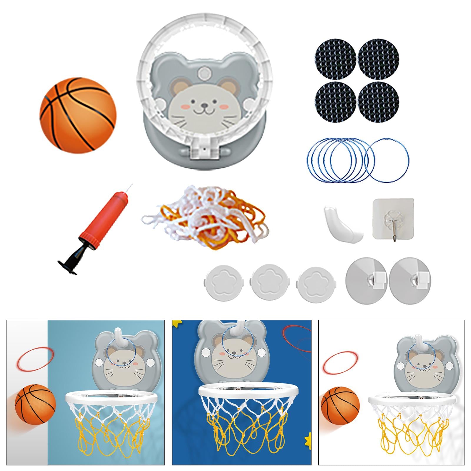 Portable Basketball Hoop Toys Balls Playset Sport Toys Basketball Game for Wall