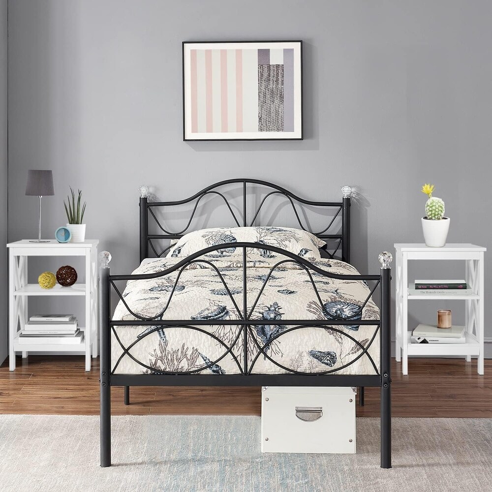 VECELO Modern Nightstand with 3 tier Storage Shelves