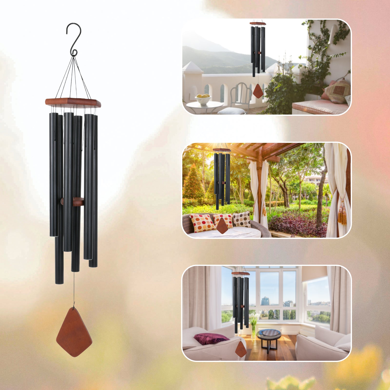 MUMTOP Wind Chimes Outdoor Metal Wind Chime with Amazing Deep Tone for Garden， Patio， Home or Outdoor Decor