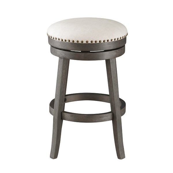 Somette Barrett Grey Round Swivel Counter Stools， Set of 2 - N/A