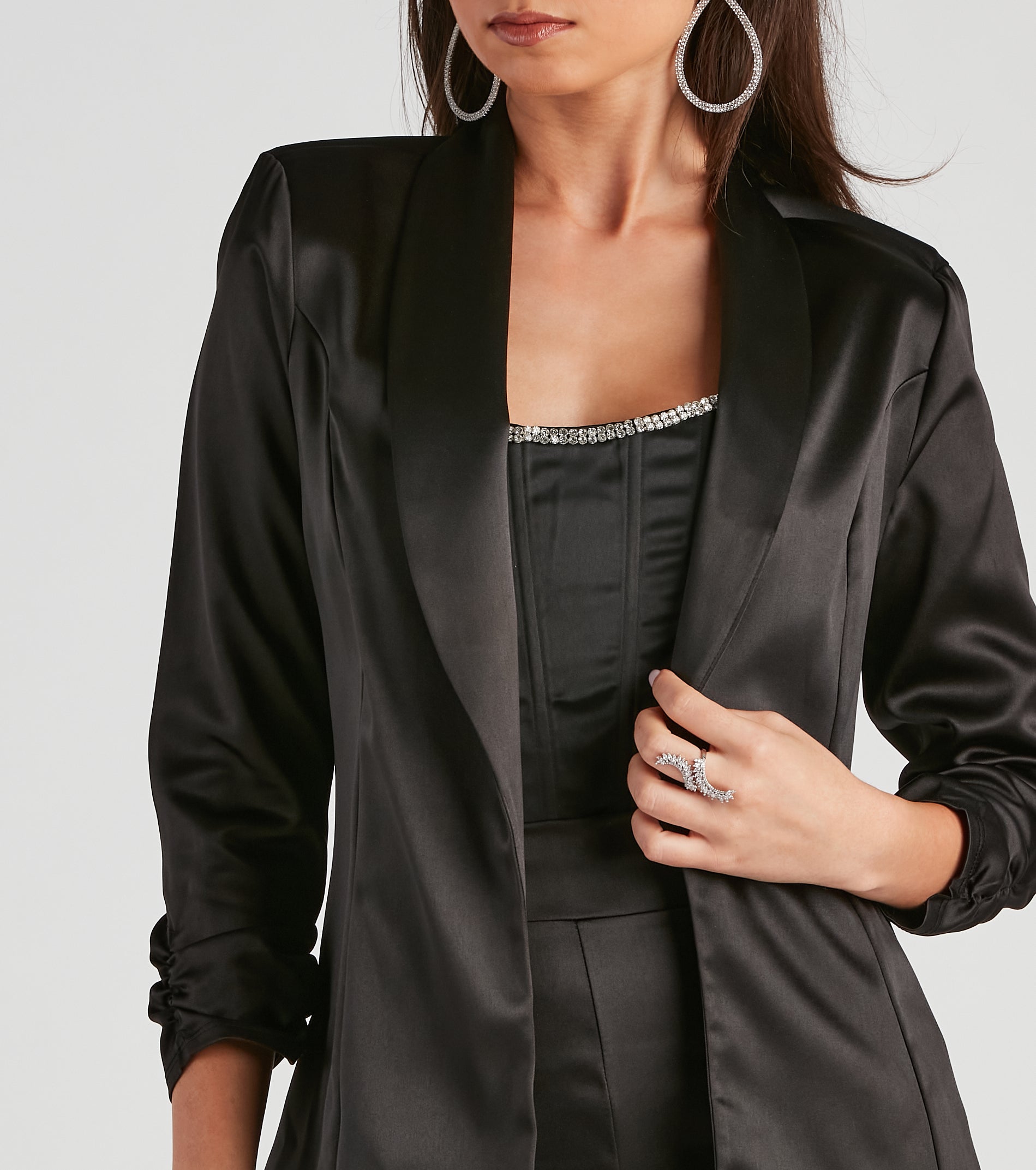 Sleek Sophistication Satin Blazer