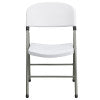 Flash Furniture HERCULES Series 330 lb. Capacity White Plastic Folding Chair with Gray Frame