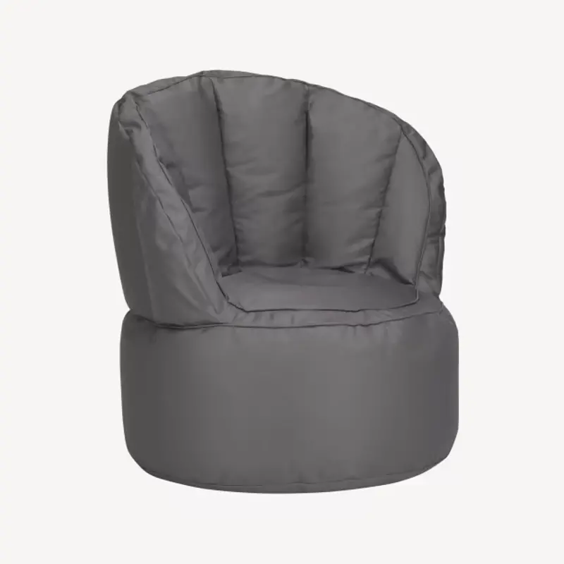 Round Gray Bean Bag Chair