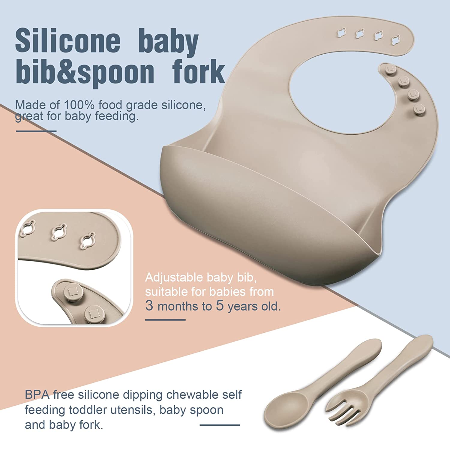 12-piece silicone baby feeding set