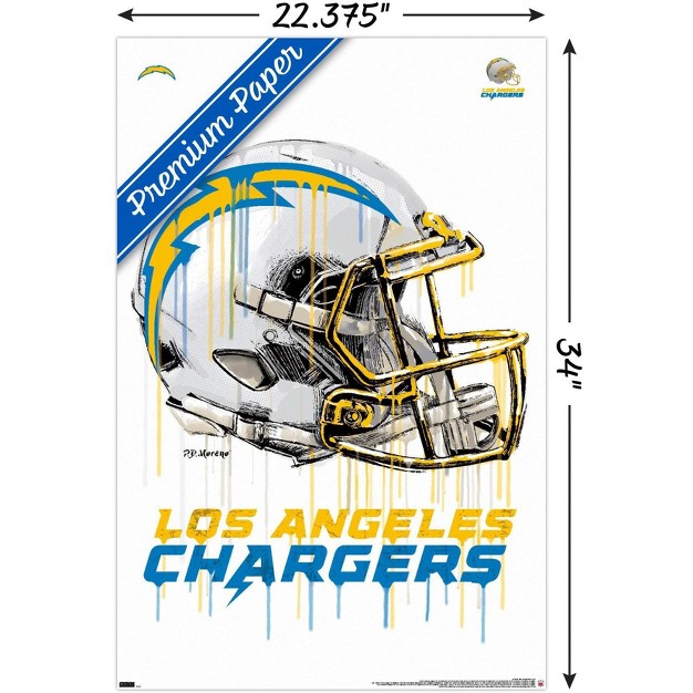 Trends International Nfl Los Angeles Chargers Drip Helmet 20 Unframed Wall Poster Prints