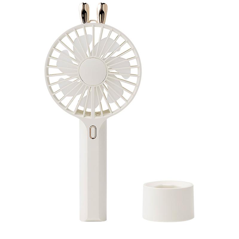 Handheld Mini Fan， 3 In 1 Small Fan With 7 Colors Led Lights， 3 Adjustable Speeds For Kids， Girls And Women Outdoors White