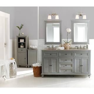 Home Decorators Collection Hamilton 61 in. W x 22 in. D Double Bath Vanity in Gray with Granite Vanity Top in Gray with White Sink 10806-VS61H-GR