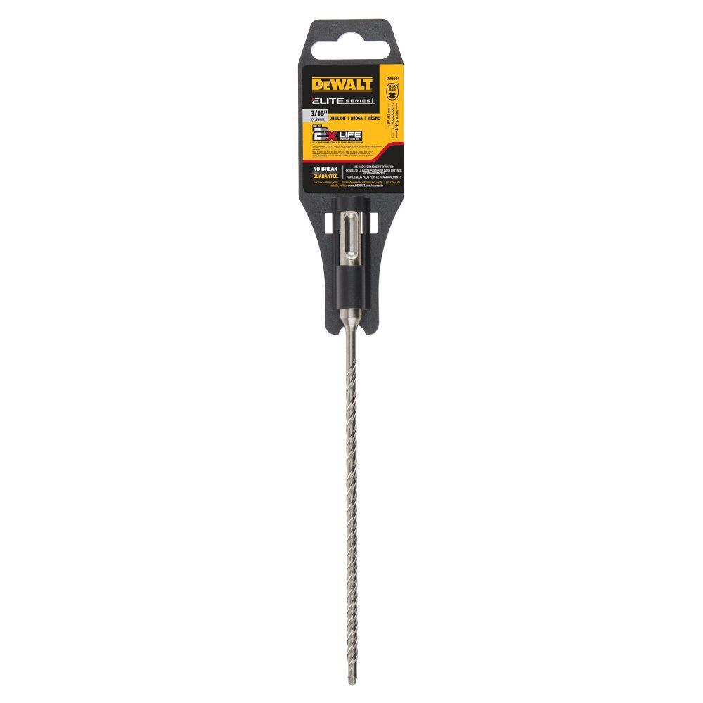 DEWALT 3/16 in x 6 in x 8 1/2 in Solid Carbide High Impact SDS Plus Hammer Drill Bit DW5504B25 from DEWALT