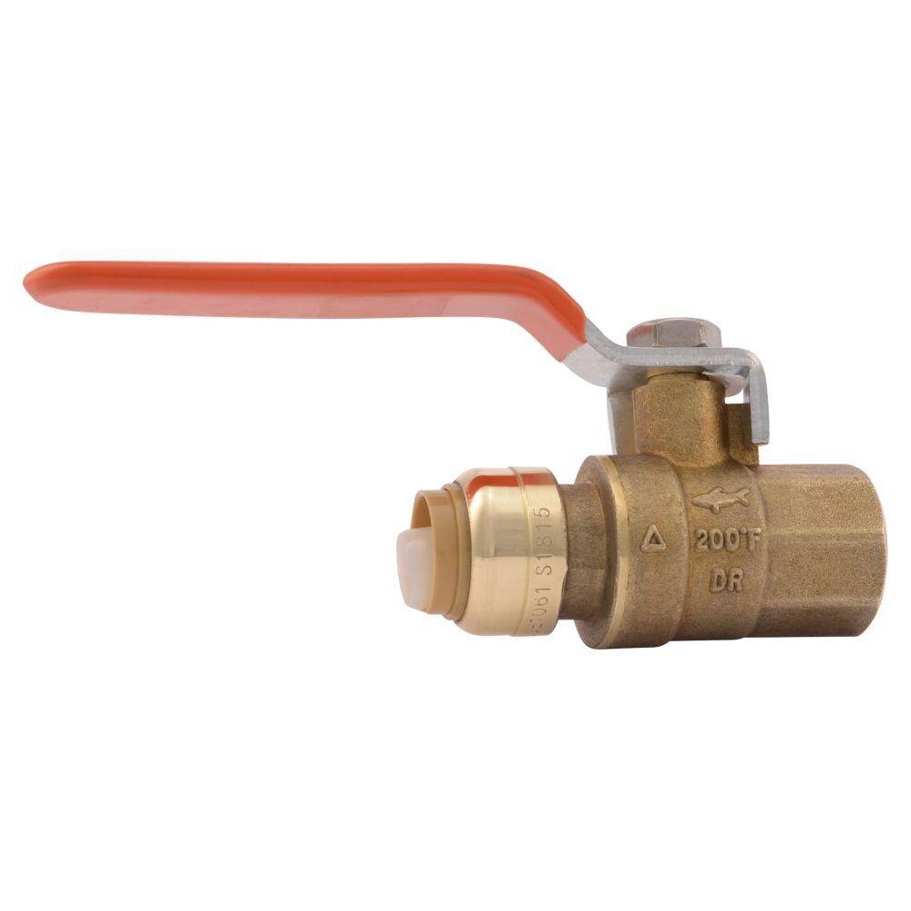 SharkBite 12 in. Push-to-Connect x FIP Brass Ball Valve 22182-0000LF